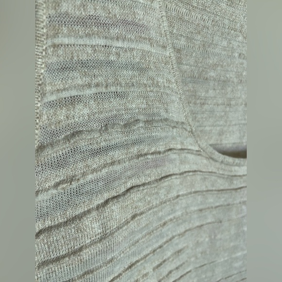 AMOUR VERT Linen Blend Textured Knit Sweater Body-con Dress Tank w/Flip Hem Sz L - Picture 3 of 9